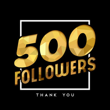 500 Gold Internet Follower Number Thank You Card