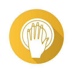 Manicure bowl flat design long shadow glyph icon