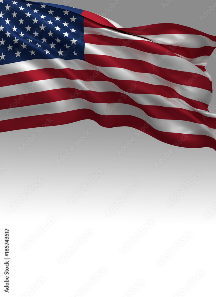 Wall mural USA Flag, United States 3D Background (3D Render)