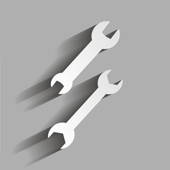 Wrench icon. Vector icon with shadow