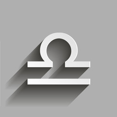 Libra zodiac sign. Astrological symbol icon with shadow