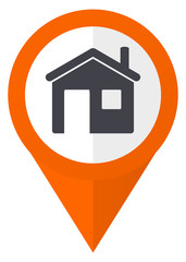 House orange pointer vector icon in eps 10 isolated on white background.