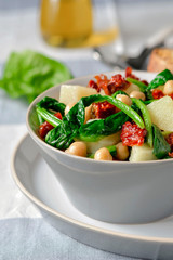 Vegan Spinach Salad With Chickpeas and Sun-Dried Tomatoes