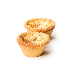 egg  custard tarts isolated on white
