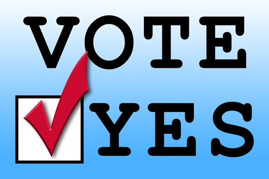 Vote Yes With A Red Checkmark In Box