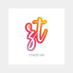ZT logo, vector. Useful as branding, app icon, alphabet combination, clip-art.
