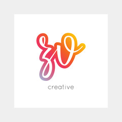 ZV logo, vector. Useful as branding, app icon, alphabet combination, clip-art.