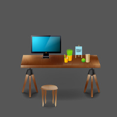 Mockup modern workplace Interior template. Layout template. Office