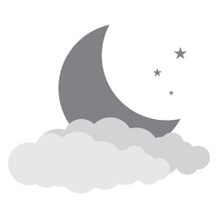 Isolated moon icon on a white background, Vector illustration