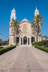Fototapeta na wymiar KARLOVASI, GREECE - JULY 7 : Agios Nikolaos Church on July 7, 2017 in Karlovasi Samos