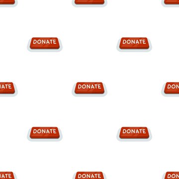 Donate button icon in cartoon style isolated on white background. Charity and donation symbol stock vector illustration.