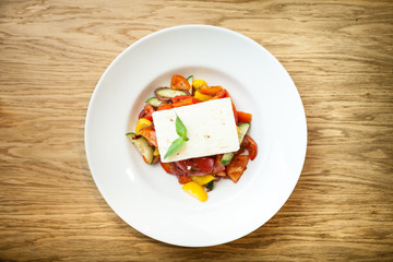 Greek salad on a plate