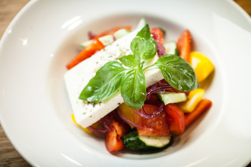 Greek salad on a plate