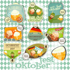 Oktoberfest Beer Festival Labels Set