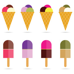 ice cream delicious set illustration