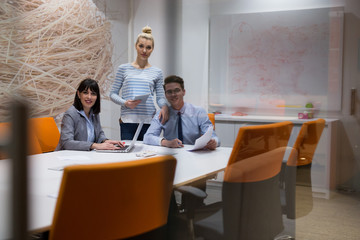 Business Team At A Meeting at modern office building