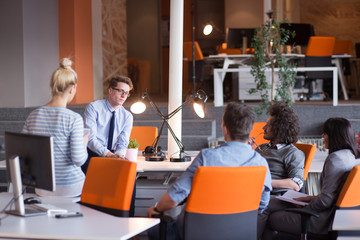 Young Business Team At A Meeting at modern office building