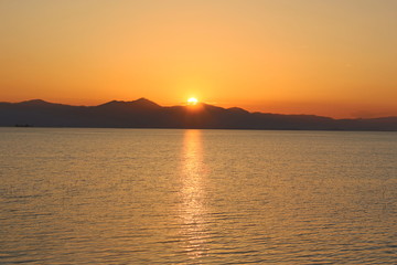 Lake and sunset