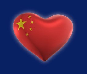China, Chinese Flag (3D Render)