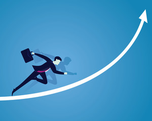 Businessman Sprint on Success Arrow