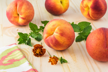 Farm organic peaches.