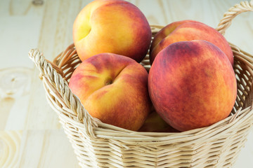 Farm organic peaches.