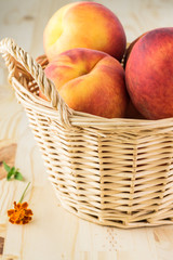 Farm organic peaches.