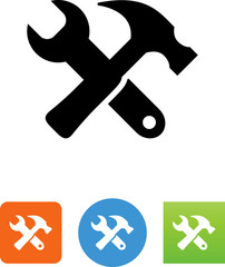 Hammer And Wrench Icon - Illustration