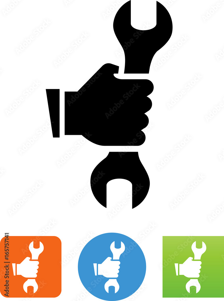 Poster Hand Holding Wrench Icon - Illustration