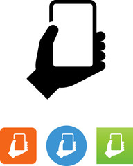 Obraz premium Hand Holding Smart Phone Icon - Illustration