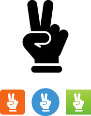 Obraz premium Hand Peace Sign Icon II - Illustration