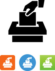Hand Placing Ballot In Box Icon