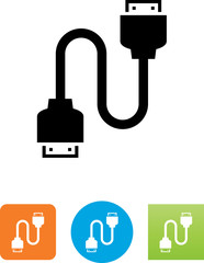 HDMI To HDMI Cable Icon - Illustration