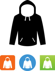 Hoodie With Hood Up Icon - Illustration