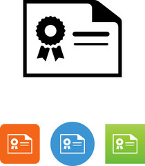 Horizontal Document With Seal Icon - Illustration