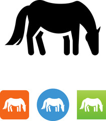 Horse Grazing Icon - Illustration