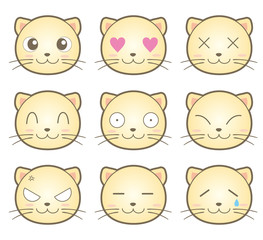 猫の絵文字9セット