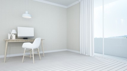 3D Rendering corner interior relax space room and view nature