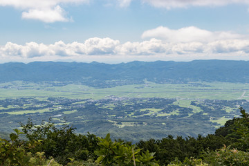 Obraz premium 大佐渡スカイラインからの国中平野