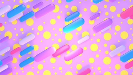 3d rendering picture of colorful shapes wallpaper.