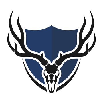 deer head skull. vector logo