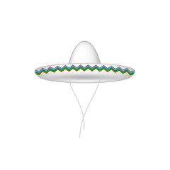 Sombrero hat in white design 