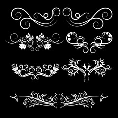 White and black Vintage frames and scroll elements 3
