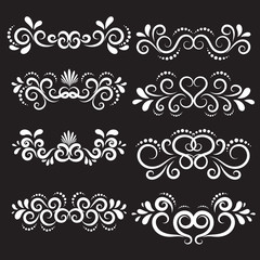 White and black Vintage frames and scroll elements 8