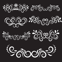 White and black Vintage frames and scroll elements 10