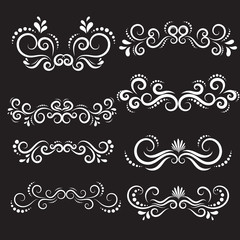 White and black Vintage frames and scroll elements 9