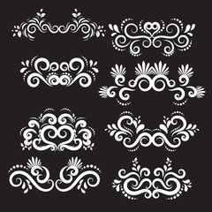 White and black Vintage frames and scroll elements 11