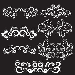 White and black Vintage frames and scroll elements 13