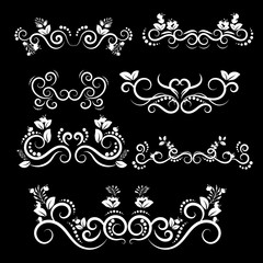 White and black Vintage frames and scroll elements 2