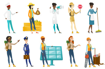 Fototapeta premium Professional women vector illustrations set.
